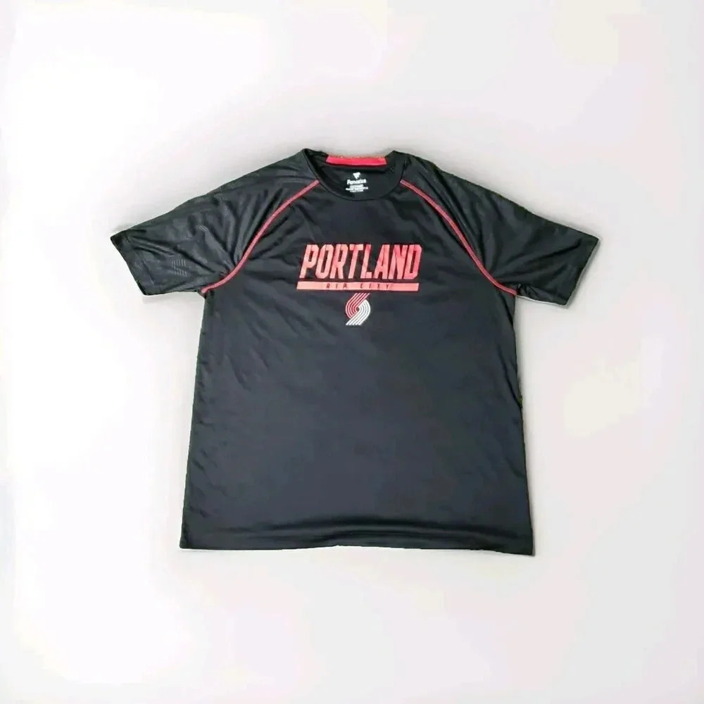 Portland Trailblazers T Shirt Mens Size XXL Black NBA Basketball Fanatics Nylon